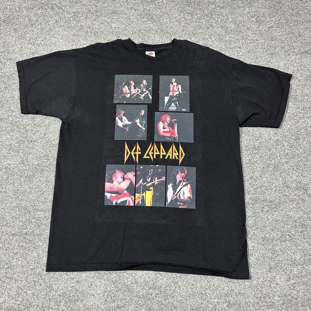 Def Leppard XL Shirt Black Band Cotton Short Sleeve GUC